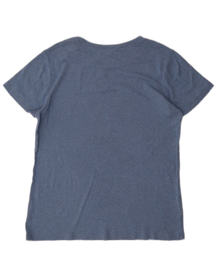 EDDIE BAUER T-Shirt Femme Top UK 18 XL Bleu Coton