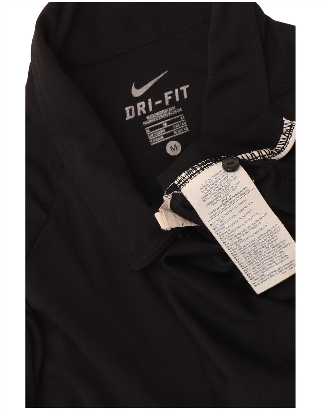 Nike Polo Dri Fit pour homme UK 38/40 Polyester color block noir moyen