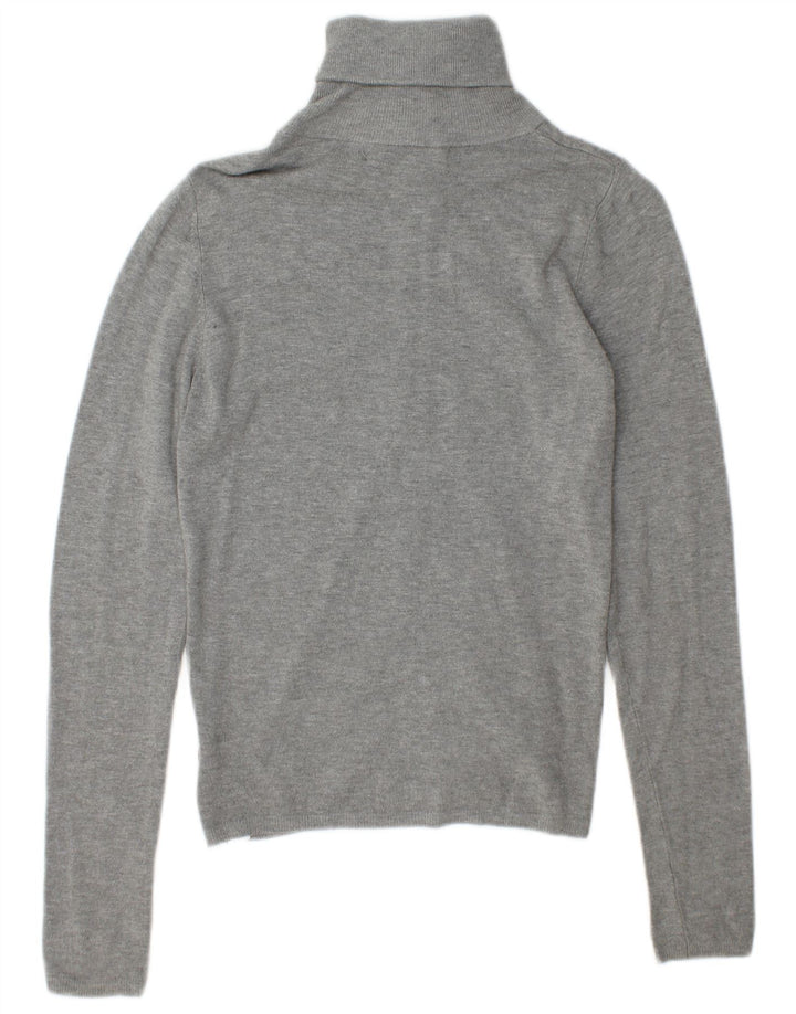 Zara Cardigan Femme Pull UK 12 Rayonne Gris Moyen