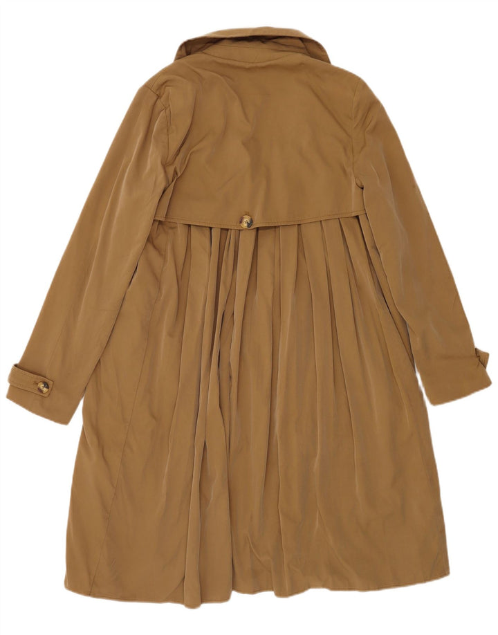 vintage Femmes Ouvert Trench Coat UK 10 Petit Brun