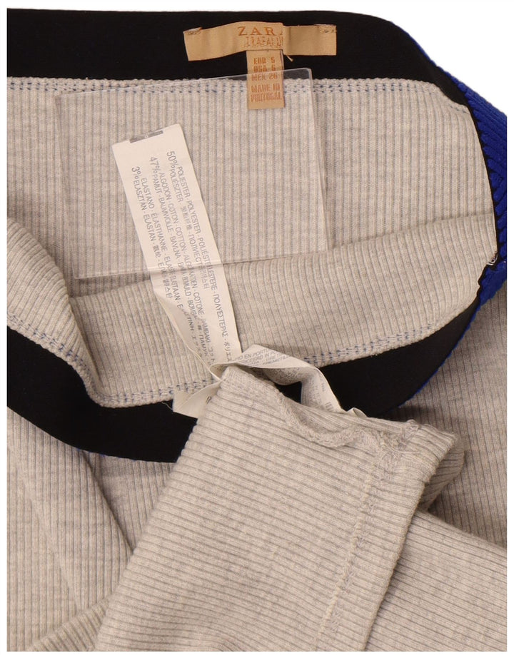 Zara Femme Trafaluc Jupe Droite Petit W26 Gris Colorblock Polyester