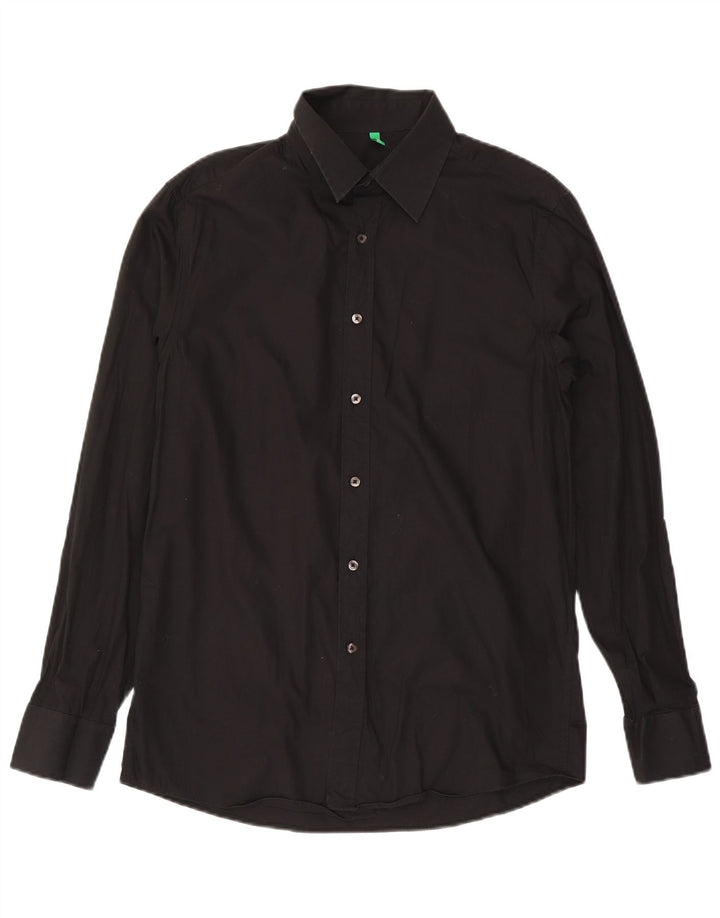 Benetton Chemise Homme Large Noir Coton