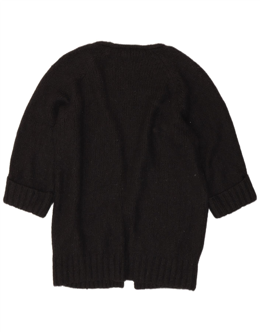 ZARA Femme Cardigan Long Oversize Ouvert Pull UK 10 Petit Noir