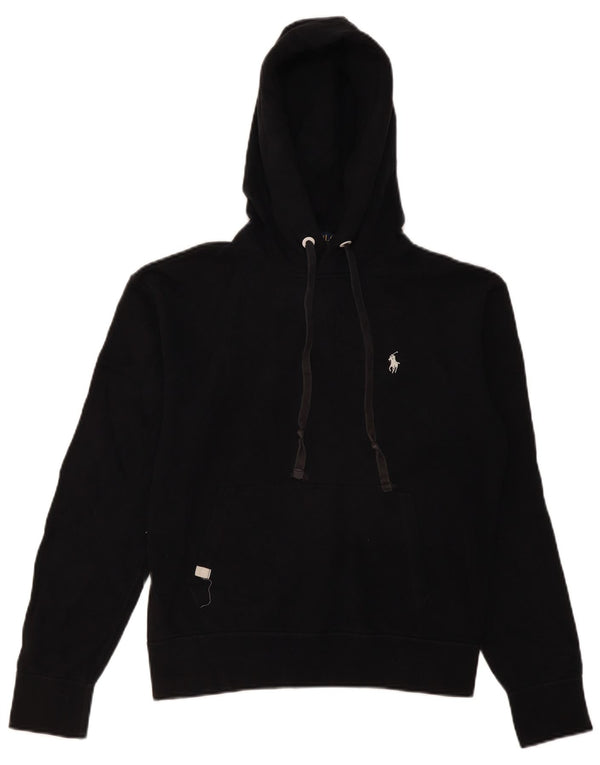 POLO RALPH LAUREN Pull à capuche surdimensionné pour femme UK 10 Petit Noir