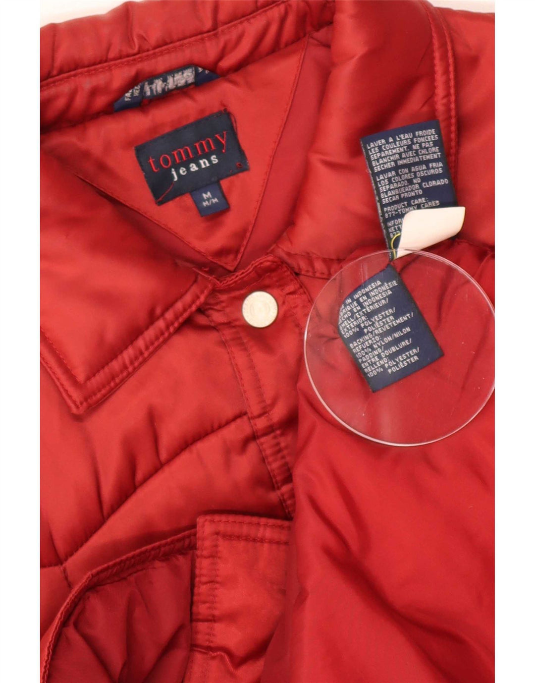 Tommy Hilfiger Veste matelassée pour femme UK 12 Rouge moyen Polyester