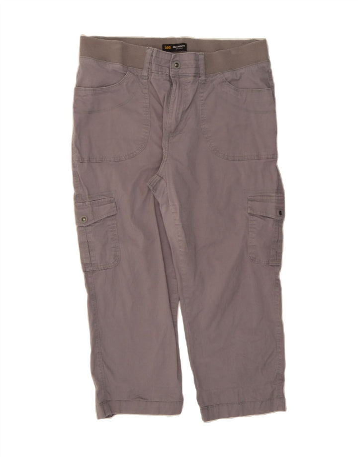 LEE Womens Mid Rise Relaxed Fit Capri Trousers W32 L22 Grey Vintage Lee and Second-Hand Lee from Messina Hembry 