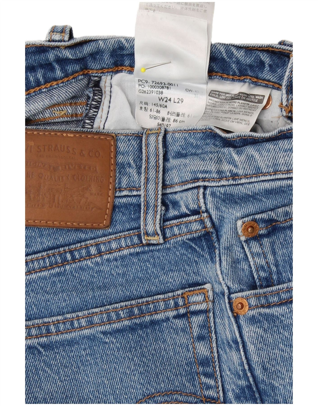 Levi's Jean Droit Ribcage Femme W24 L29 Bleu Coton