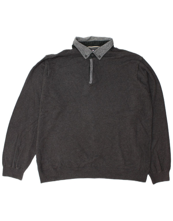 Marks & Spencer Polo de rugby à manches longues pour homme XL en coton gris