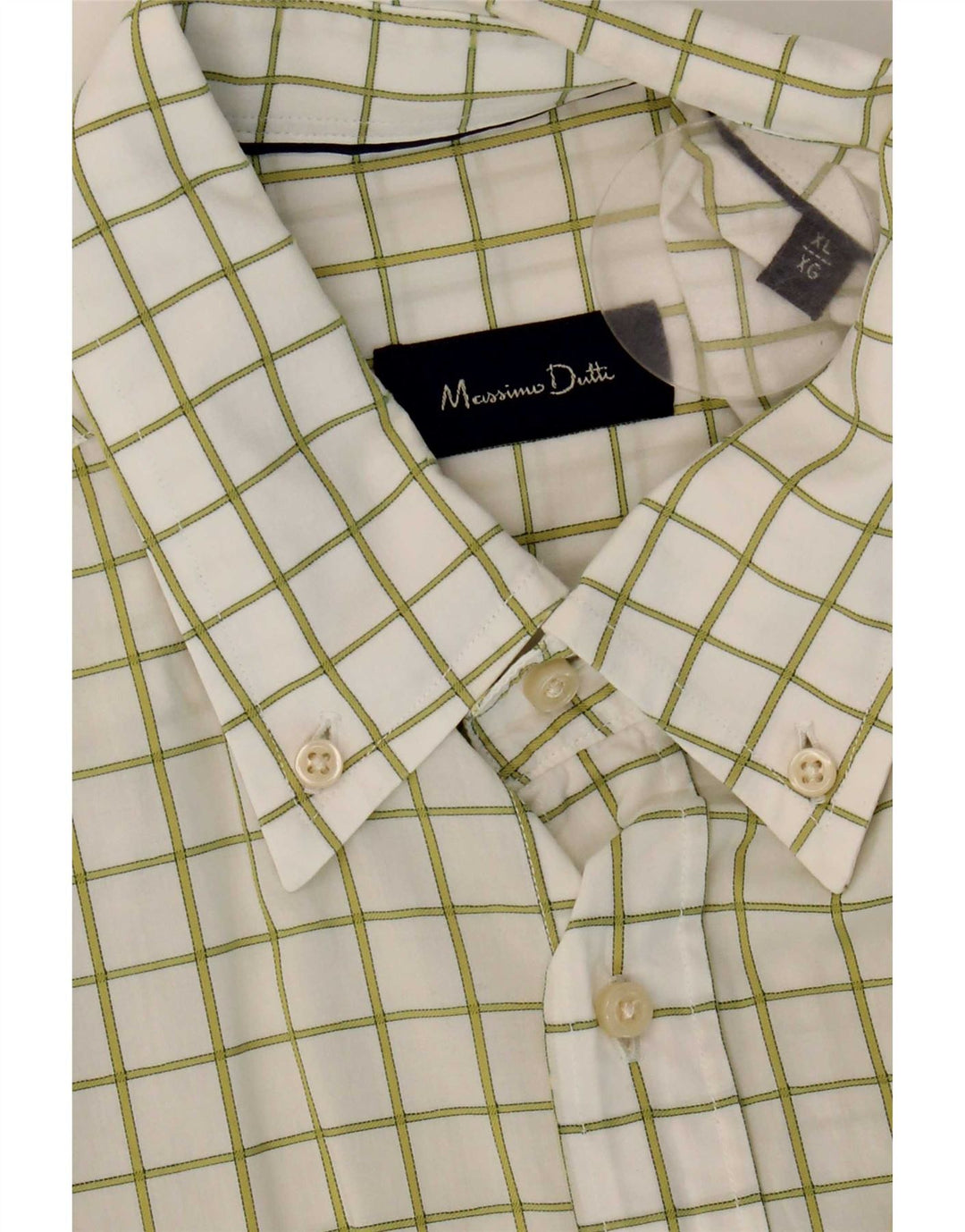 Massimo Dutti Chemise Homme XL Carreaux Blancs