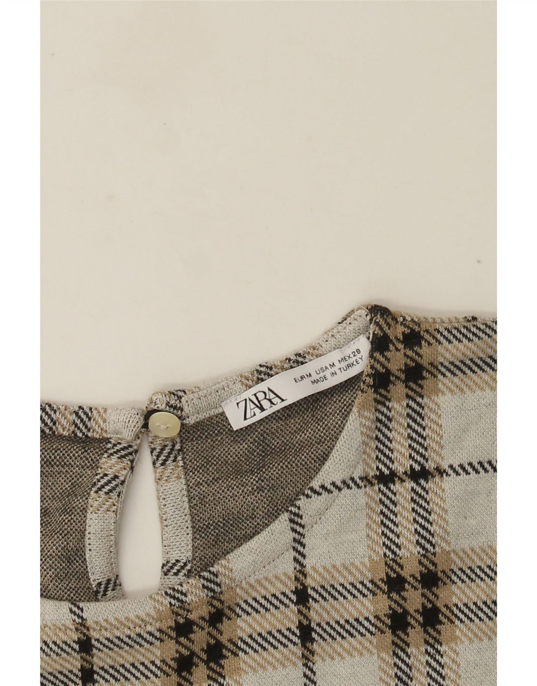 Zara Robe droite pour femme UK 12 Gris moyen à carreaux