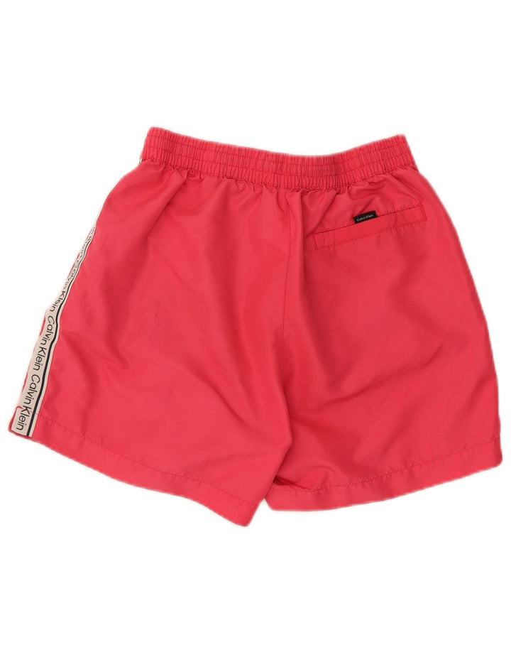 Calvin Klein Short de bain graphique pour homme Petit polyester rose colour block