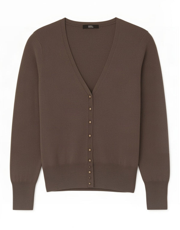 Marks & Spencer Pull Cardigan Femme UK 12 Gris Moyen Viscose