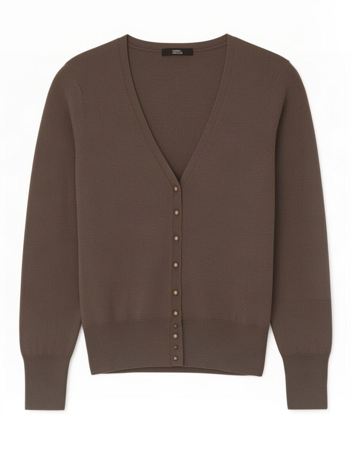 Marks & Spencer Pull Cardigan Femme UK 12 Gris Moyen Viscose