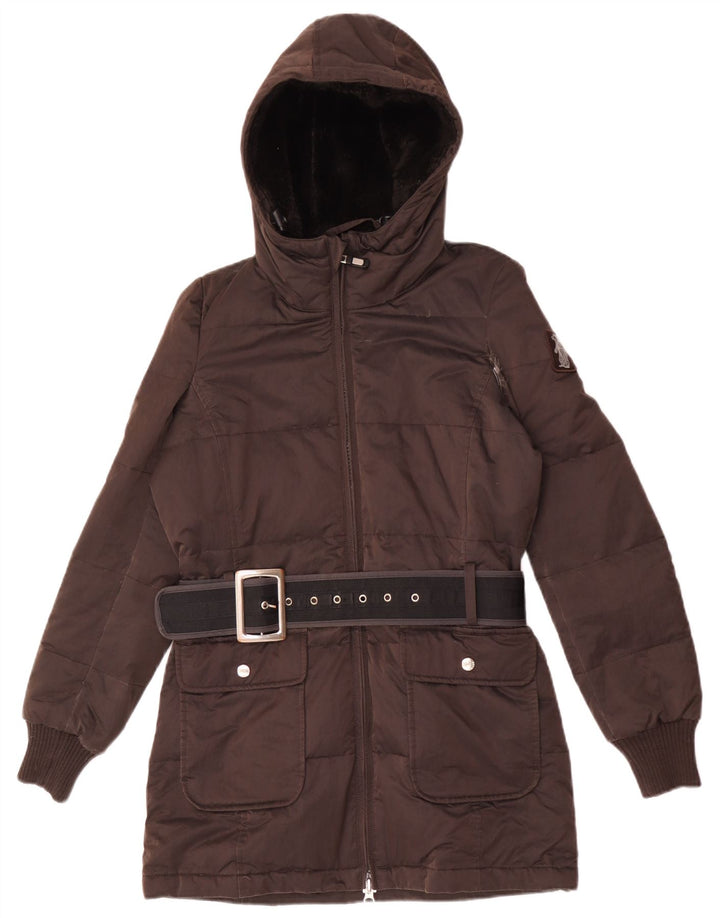 Refrigue Veste matelassée surdimensionnée à capuche pour femme UK 6 XS Marron Polyester