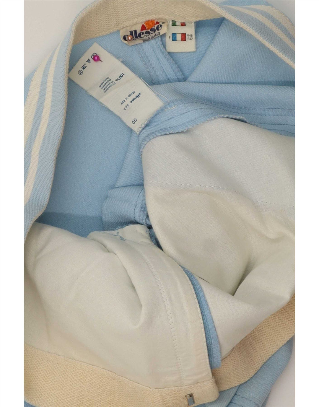 Ellesse Short décontracté pour homme IT 48 Medium W32 Bleu Rayé Polyester