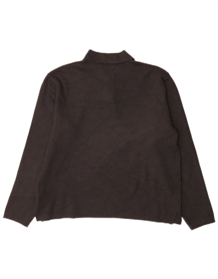 Zara Pull Col Polo Homme Gris Moyen Viscose