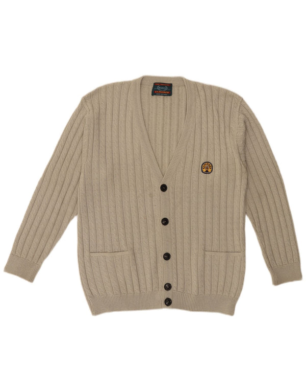 Explorer Cardigan Homme Pull IT 52 Large Beige Laine