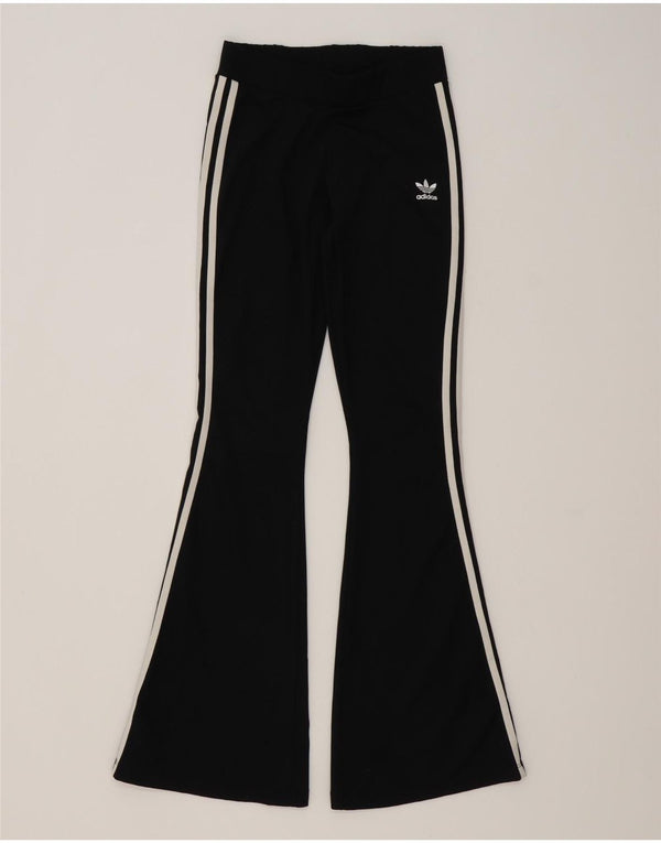 Adidas Pantalon de survêtement évasé pour femme UK 12 Medium Noir Polyester