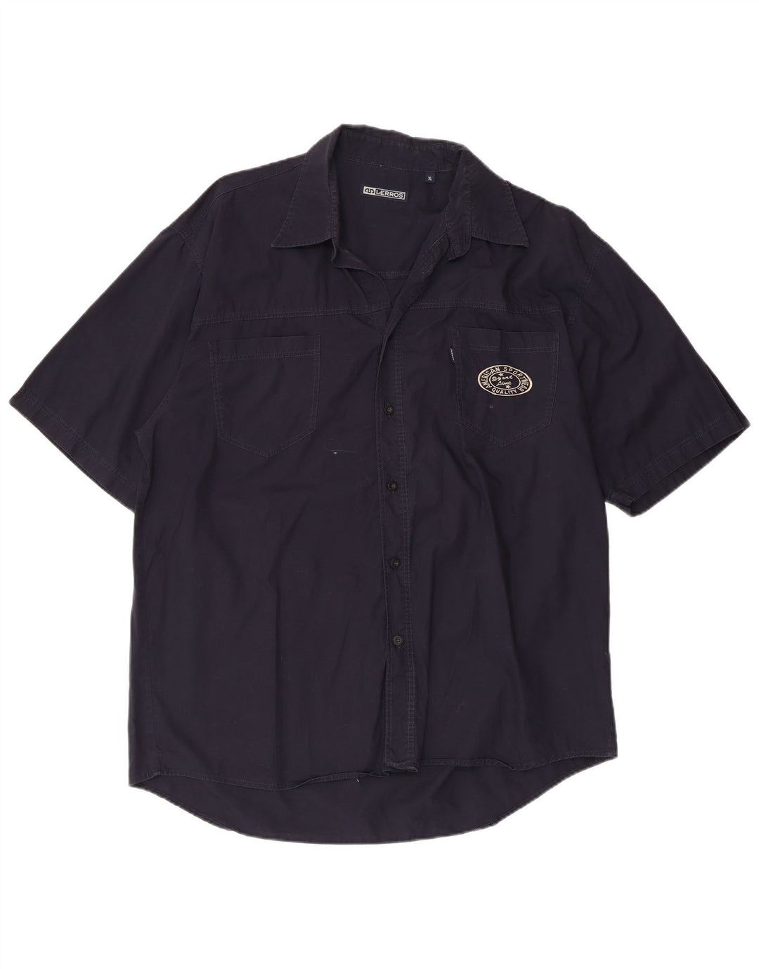 Lerros Chemise à Manches Courtes Homme XL Bleu Marine Coton