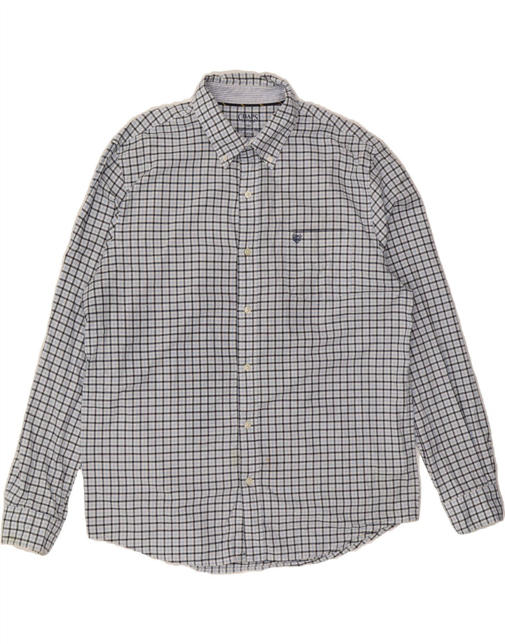CHAPS Mens Oxford Shirt Large Blue Check Cotton Vintage Chaps and Second-Hand Chaps from Messina Hembry 