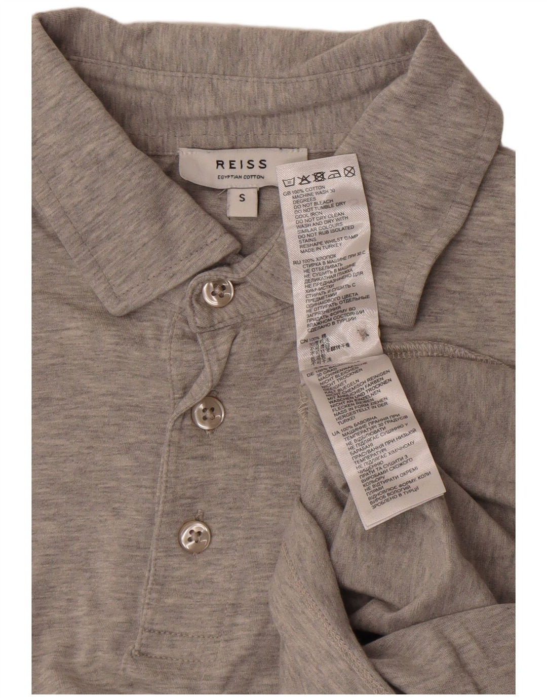 Reiss Polo Homme Petit Gris Moucheté Coton