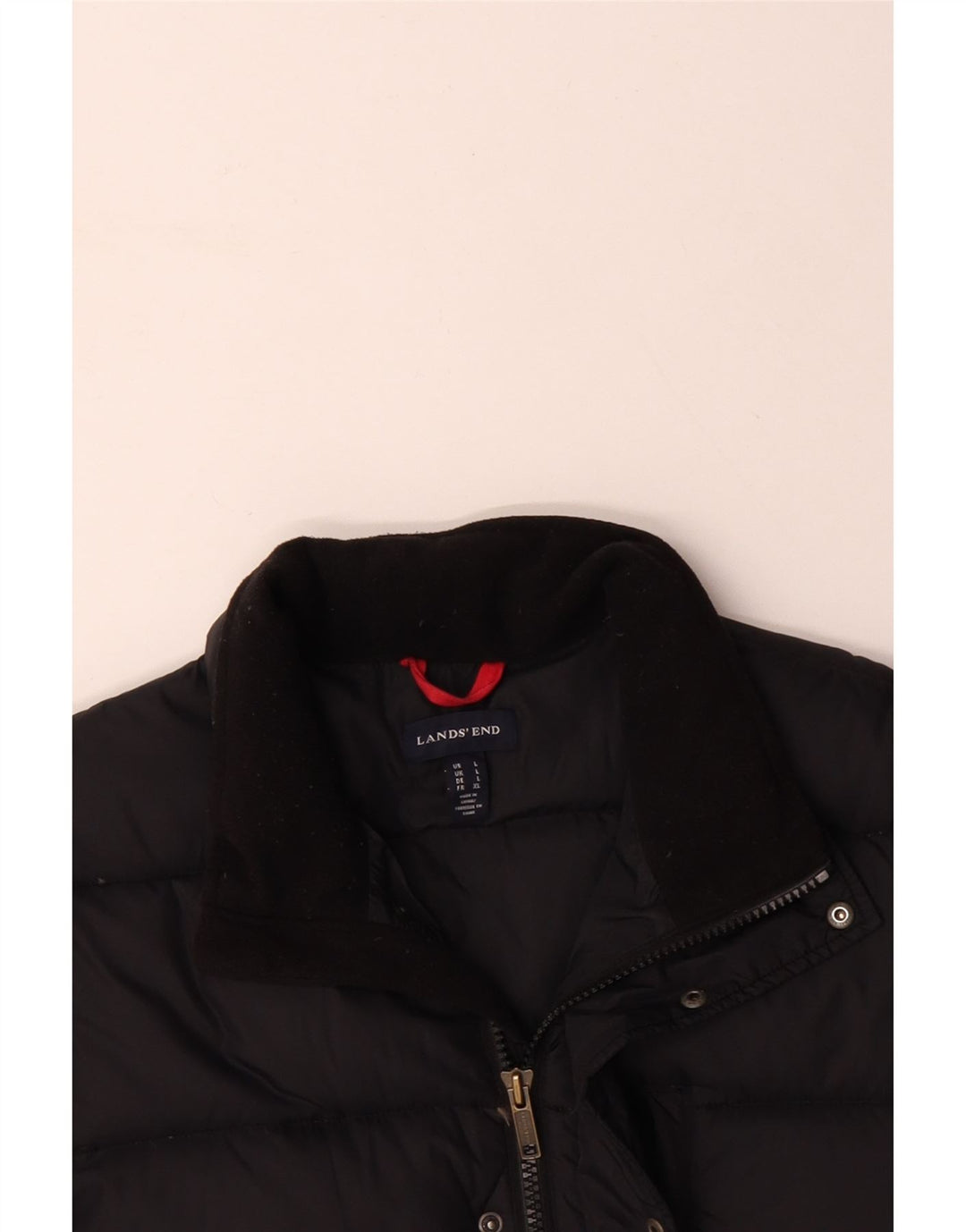 LANDS END Veste matelassée pour homme UK 40 Large Noir Nylon