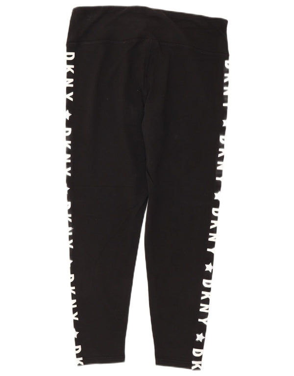 Dkny Legging Capri Graphique Femme UK 14 Grand Coton Noir