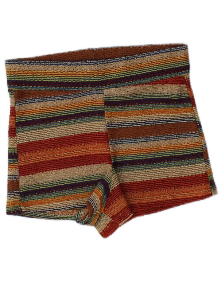 Zara Femme Hot Pants Small W26 Rayé Multicolore