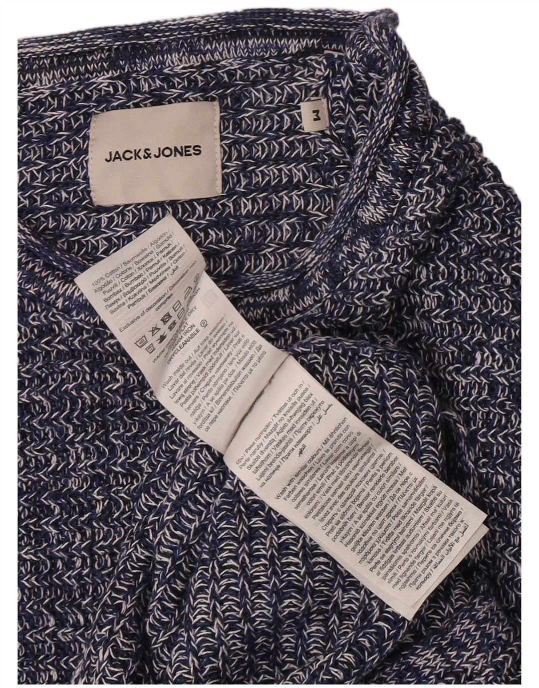Jack & Jones Pull Col Rond Homme Bleu Marine Moyen Coton