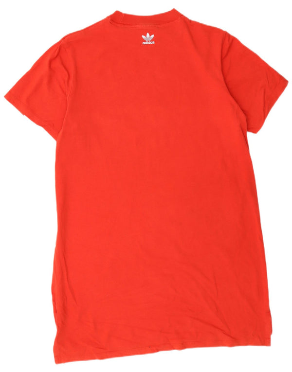 Adidas Robe t-shirt graphique pour femme UK 14 Coton orange moyen