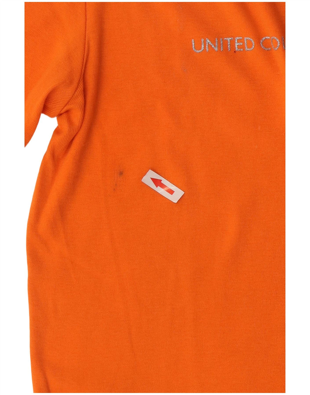 Benetton T-Shirt Graphique Femme UK 14 Orange Moyen