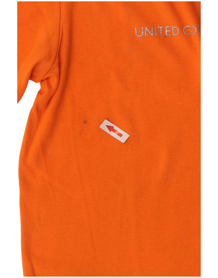 Benetton T-Shirt Graphique Femme UK 14 Orange Moyen