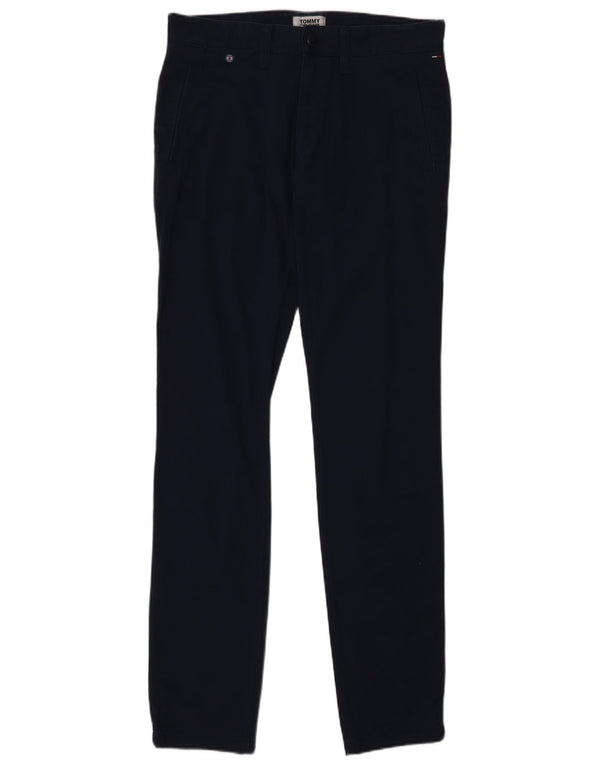Tommy Hilfiger Mens Slim Chino Trousers W29 L34 Navy Blue Cotton