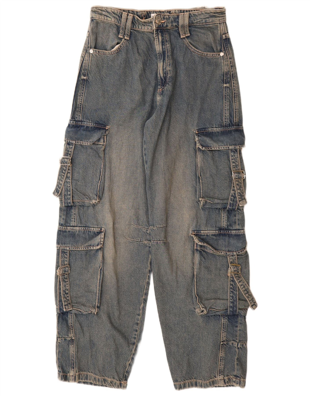 Zara Jean cargo fuselé pour femme EU 40 Medium W30 L32 Bleu
