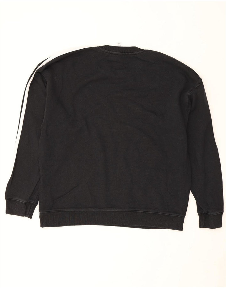 Adidas Sweat-shirt surdimensionné pour femme UK 12/14 en coton noir moyen