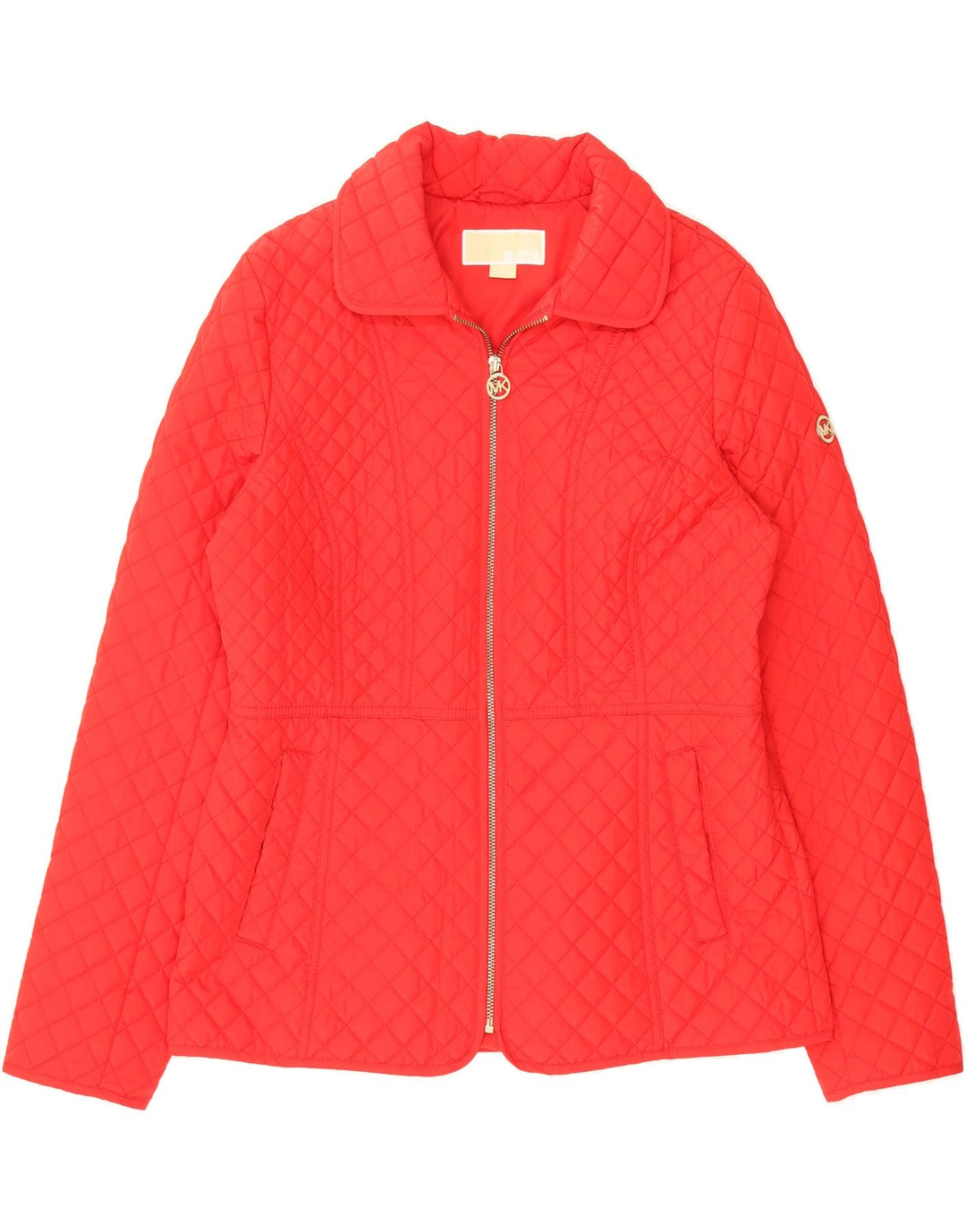 MICHAEL KORS Womens Quilted Jacket UK 14 Medium Red Polyester Vintage Michael Kors and Second-Hand Michael Kors from Messina Hembry 