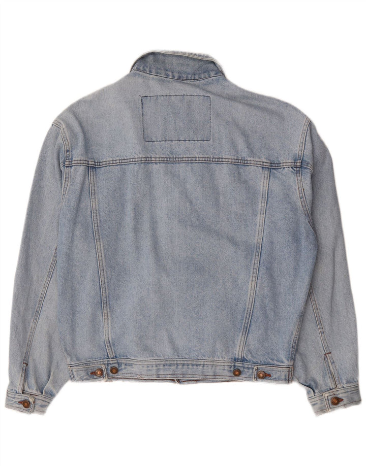 Veste en jean zippée pour homme UK 40 Large Bleu
