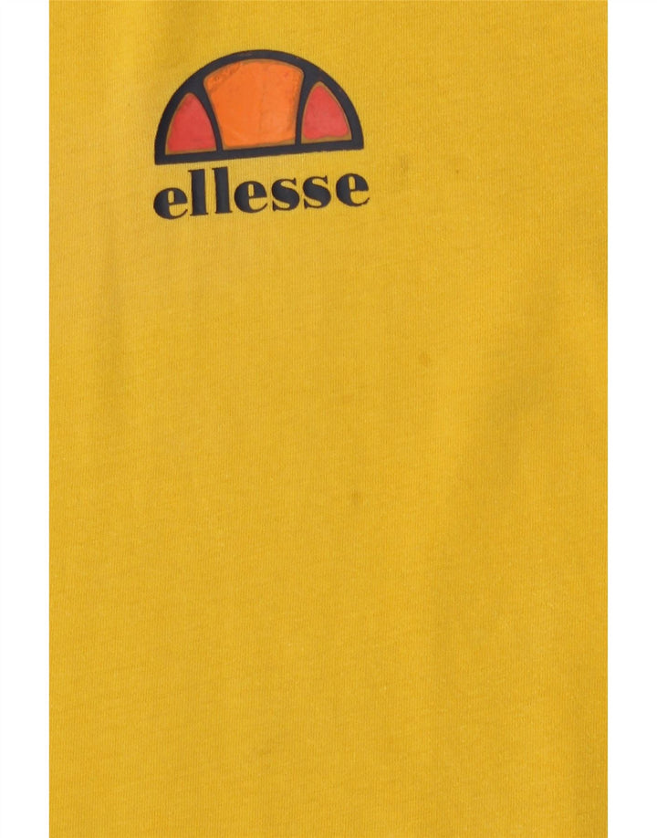 Ellesse T-Shirt Top Jaune Moyen Coton Homme