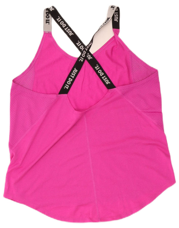 Nike Dri Fit Crop Graphic Débardeur pour femme UK 14 Grand Rose