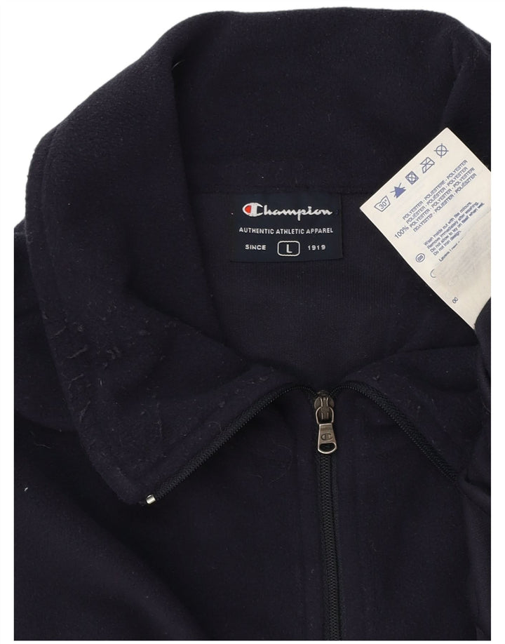 Champion Pull polaire à col zippé pour homme Taille L Bleu marine Polyester