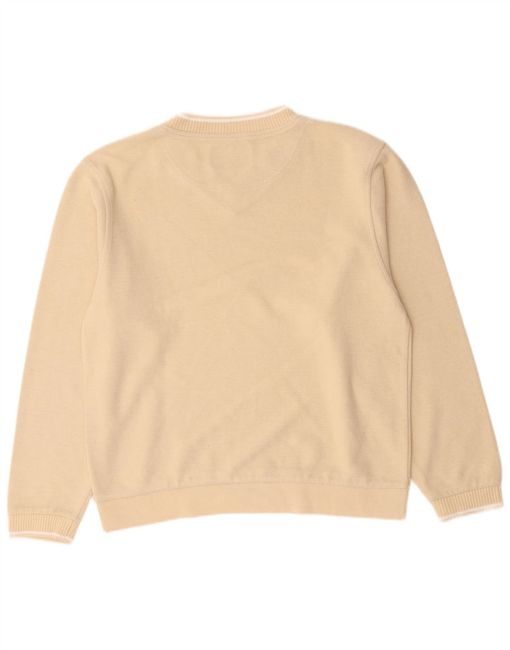 Champion Pull col V pour homme Petit coton beige