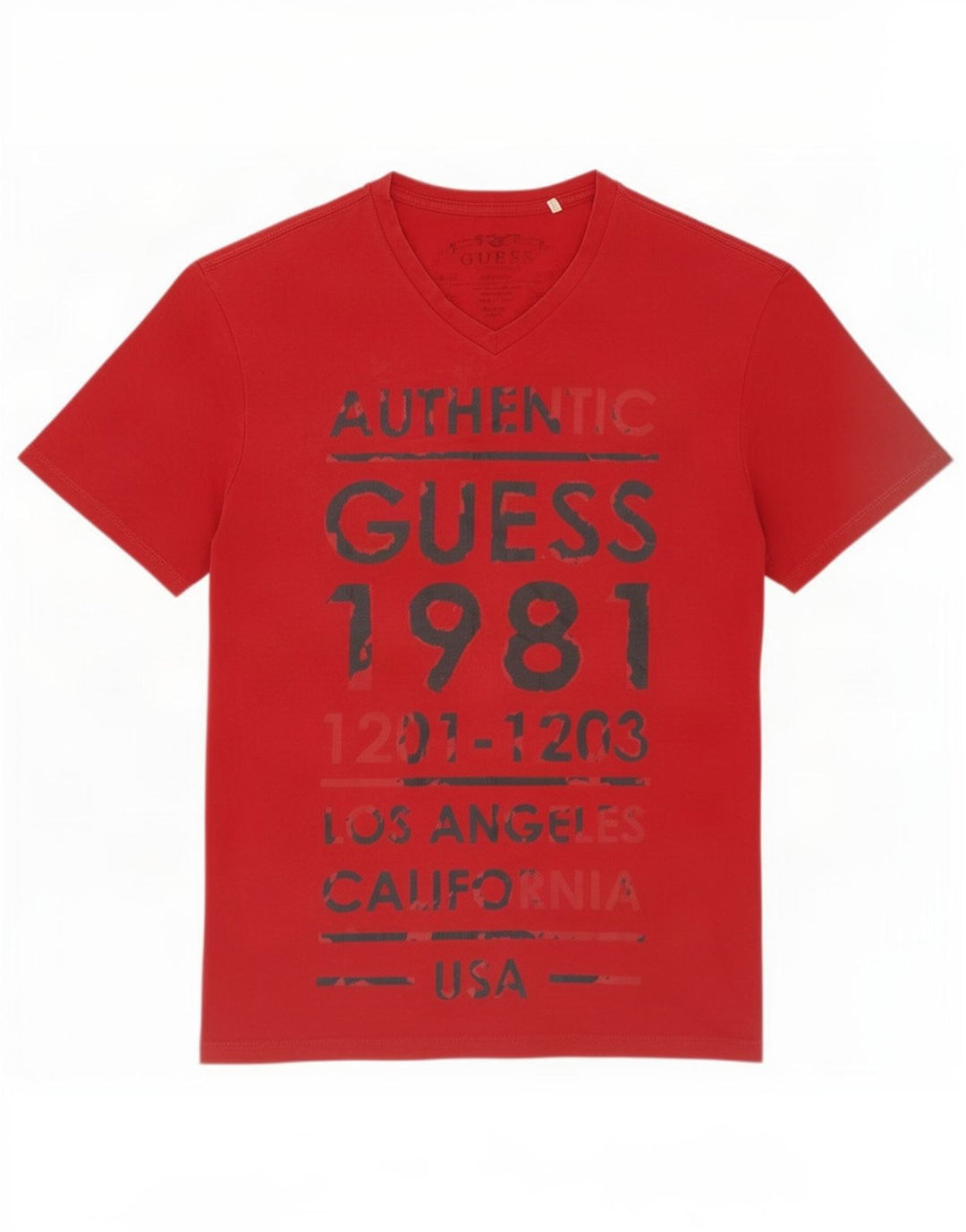 Guess T-shirt graphique pour femme UK 14 Rouge moyen