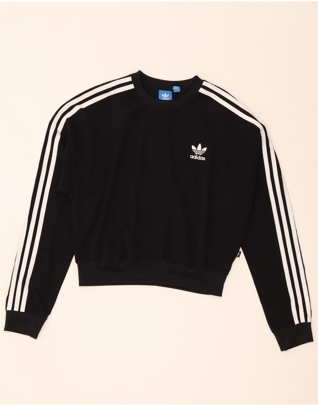 Adidas Sweat-shirt court surdimensionné pour femme UK 8 Petit Noir Polyester