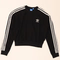Adidas Sweat-shirt court surdimensionné pour femme UK 8 Petit Noir Polyester