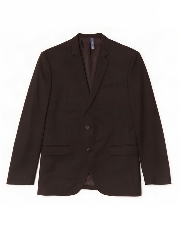 Zara Veste Blazer 2 Boutons Homme EU 50 Polyester Noir Moyen