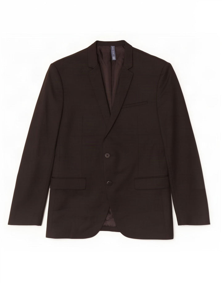 Zara Veste Blazer 2 Boutons Homme EU 50 Polyester Noir Moyen