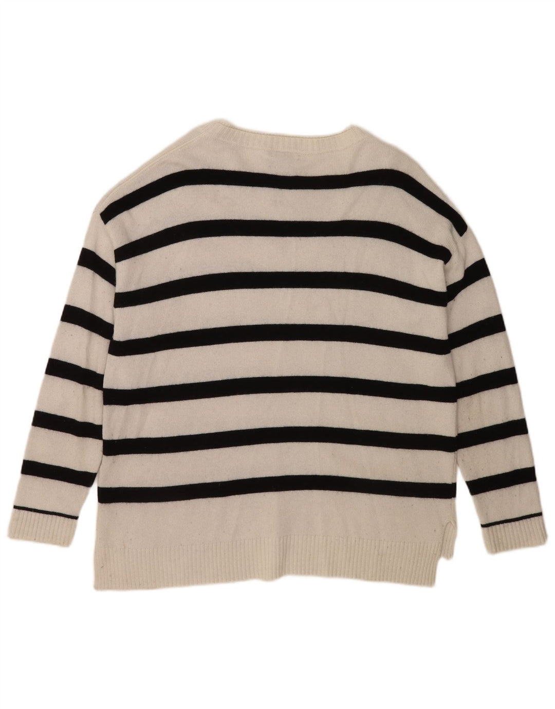 Massimo Dutti Pull Col Bateau Homme Rayé Blanc Moyen Viscose