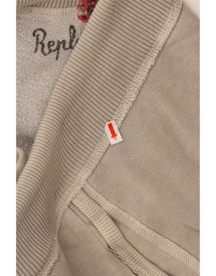 Replay Pantalon de Survêtement Graphique Homme Large Gris