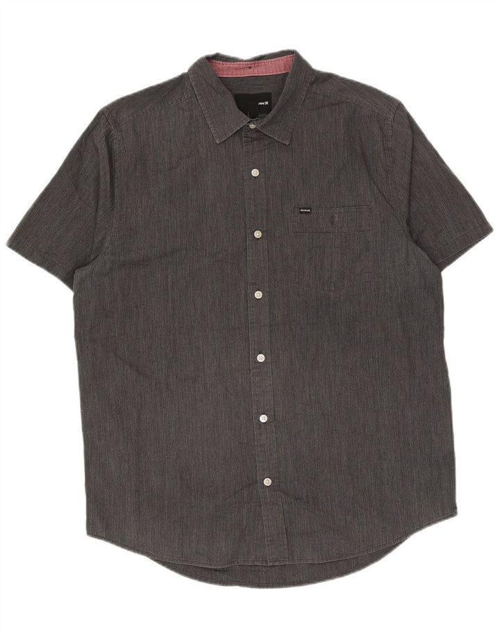 Hurley Chemise à manches courtes pour homme Large Gris Coton
