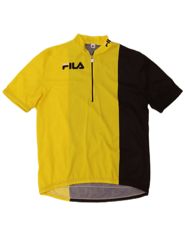 Fila Haut de Survêtement Graphique à Col Zippé Homme Jaune Large Colorblock